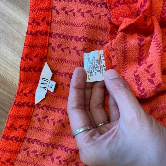 NWOT AND Bardot Orange Flutter Sleeve Off Shoulder Blouse Boho Peasant Size 16 - Picture 7 of 8